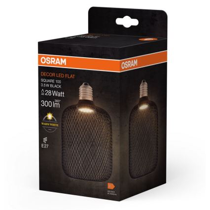 LED Spuldze DECOR FLAT E27/3,5W/230V 2700K melna - Osram