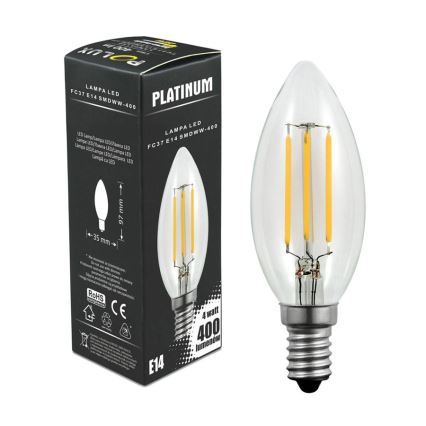 LED Spuldze C37 E14/4W/230V 3000K