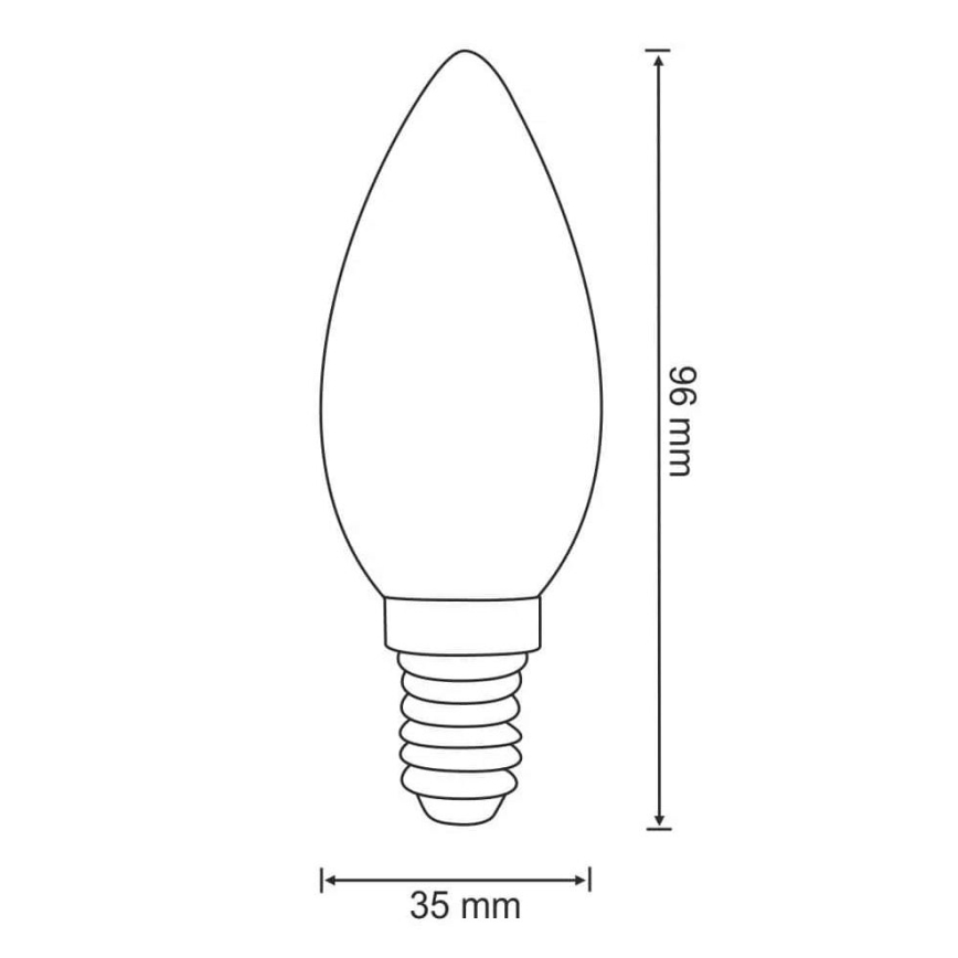 LED Spuldze C37 E14/4W/230V 3000K
