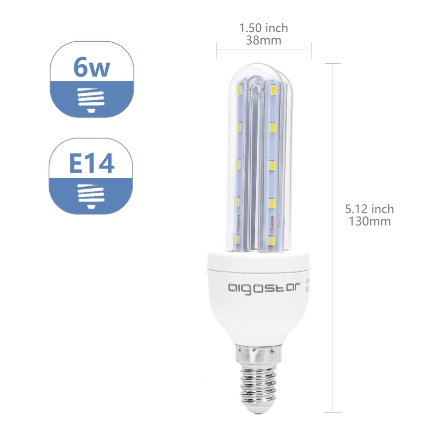 LED Spuldze E14/6W/230V 6500K - Aigostar