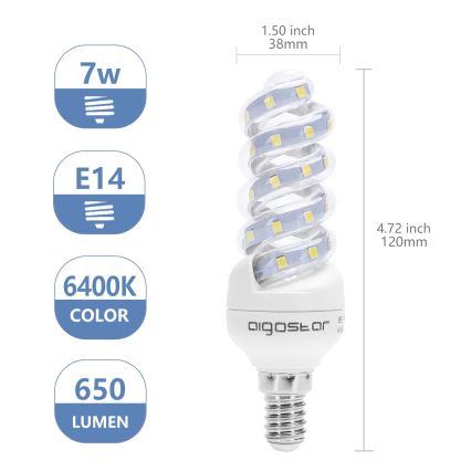 LED Spuldze E14/7W/230V 6500K - Aigostar