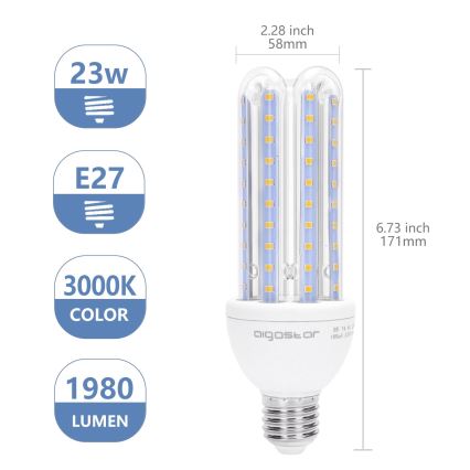 LED Spuldze E27/23W/230V 3000K - Aigostar