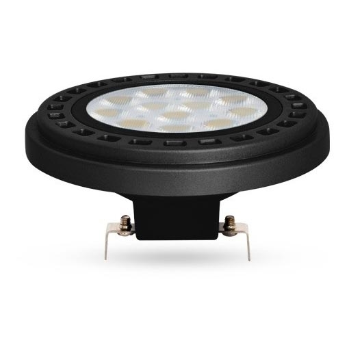 LED Spuldze ECOLINE AR111 G53/12W/12V 4000K 30° melna - Brilagi