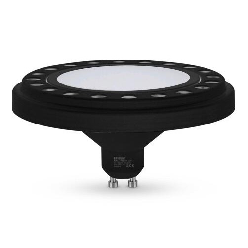 LED Spuldze ECOLINE AR111 GU10/12W/230V 3000K 120° melna - Brilagi