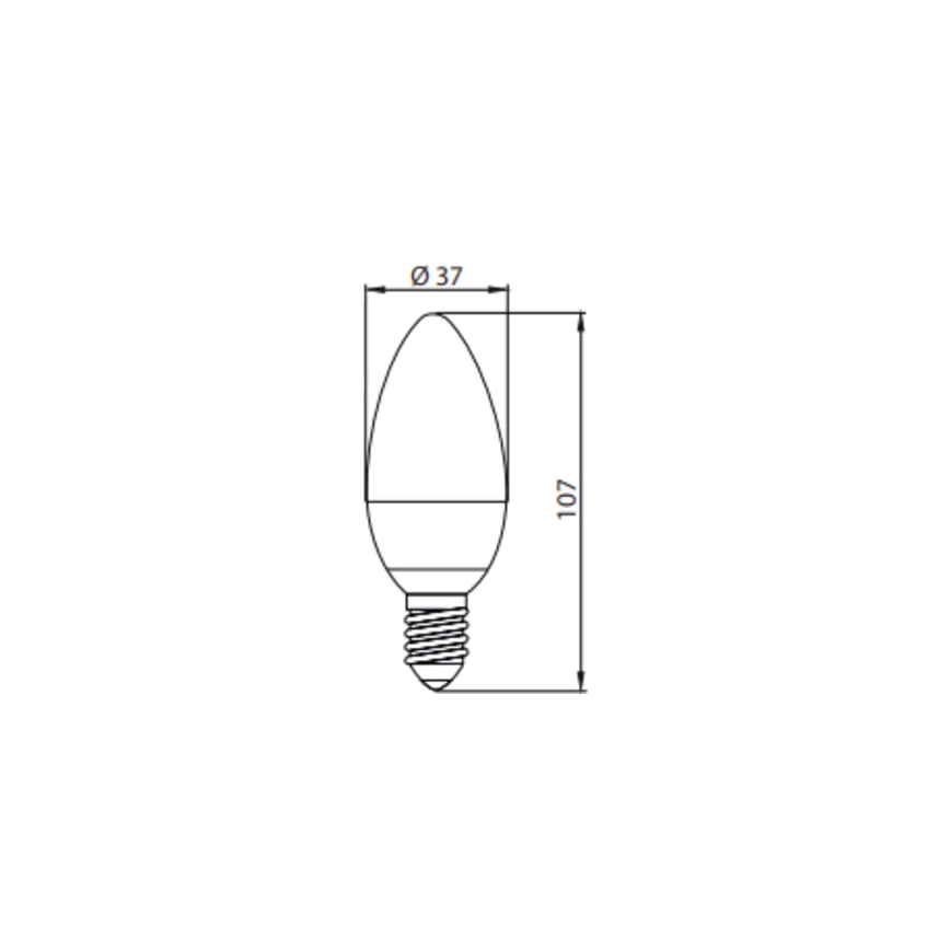 LED Spuldze ECOLINE C37 E14/7W/230V 4000K -  Brilagi