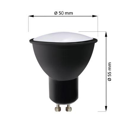 LED Spuldze ECOLINE GU10/8,5W/230V 4000K melna - Brilagi