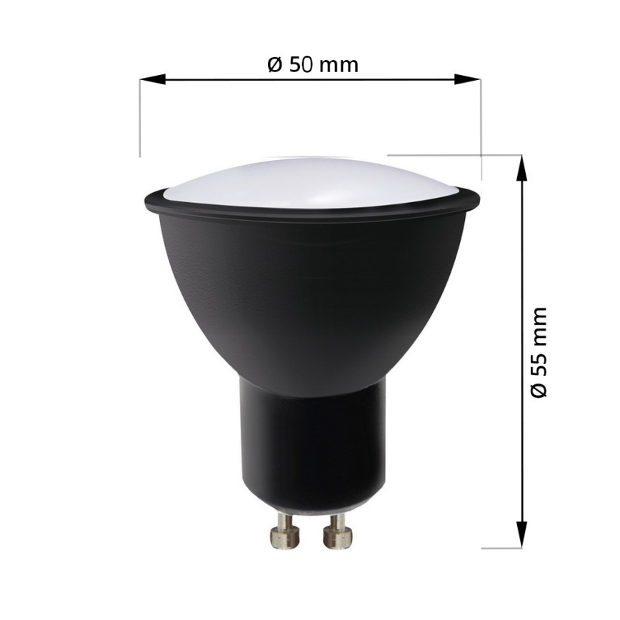 LED Spuldze ECOLINE GU10/8,5W/230V 4000K melna - Brilagi