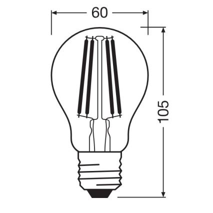 LED Spuldze FILAMENT A100 E27/11W/230V 4000K - Osram