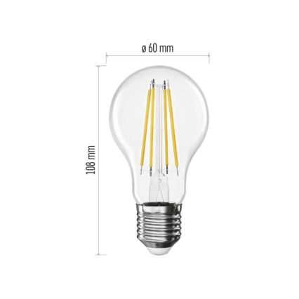 LED Spuldze FILAMENT A60 E27/3,8W/230V 2700K