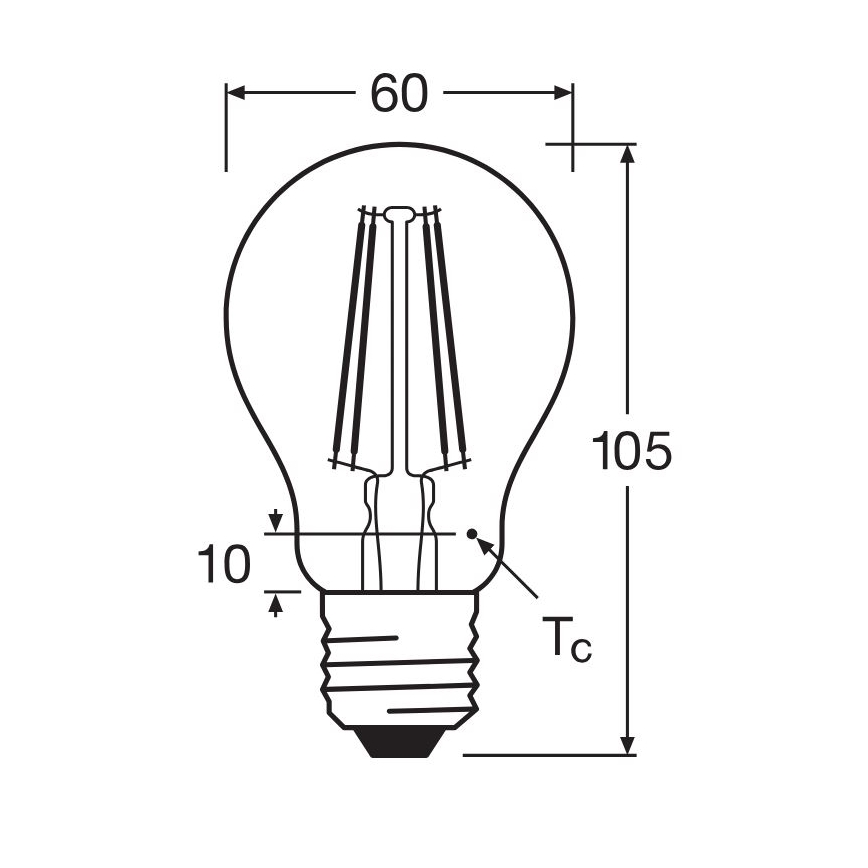 LED Spuldze FILAMENT A60 E27/6,5W/230V 2700K - Osram