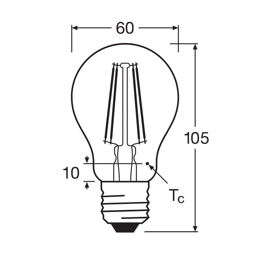 LED Spuldze FILAMENT A60 E27/6,5W/230V 4000K - Osram