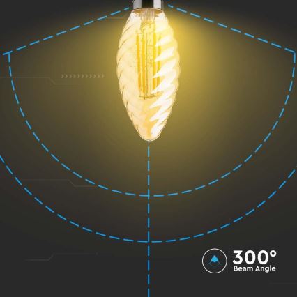 LED Spuldze FILAMENT AMBER E14/4W/230V 2200K