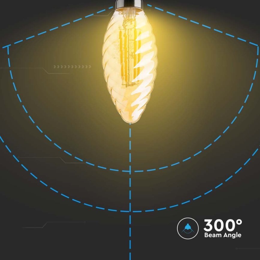 LED Spuldze FILAMENT AMBER E14/4W/230V 2200K