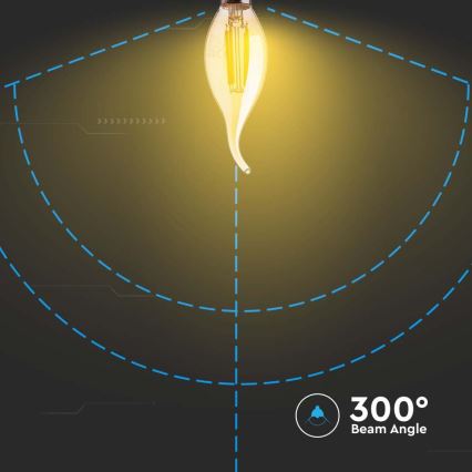 LED Spuldze FILAMENT AMBER E14/4W/230V 2200K