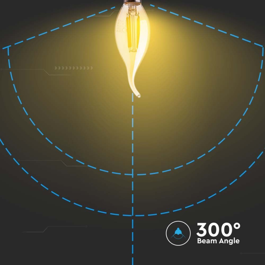 LED Spuldze FILAMENT AMBER E14/4W/230V 2200K