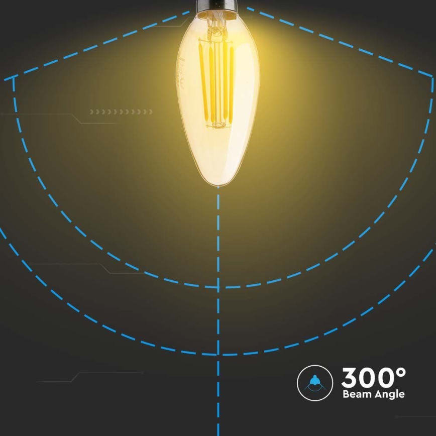 LED Spuldze FILAMENT AMBER E14/4W/230V 2200K
