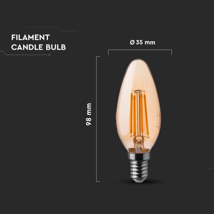 LED Spuldze FILAMENT AMBER E14/4W/230V 2200K