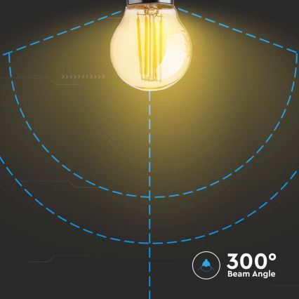 LED Spuldze FILAMENT AMBER G45 E27/4W/230V 2200K