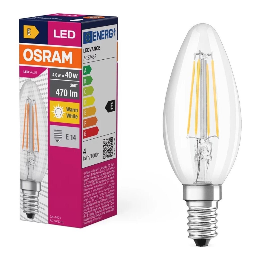 LED Spuldze FILAMENT B40 E14/4W/230V 2700K - Osram