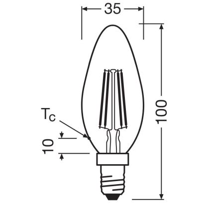 LED Spuldze FILAMENT B40 E14/4W/230V 2700K - Osram