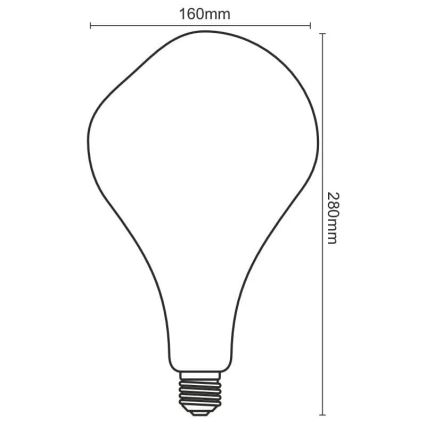 LED Spuldze FILAMENT BUMPED SMOKE ET160 E27/4W/230V 2000K