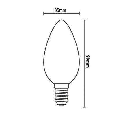 LED Spuldze WHITE FILAMENT C35 E14/4,5W/230V 3000K