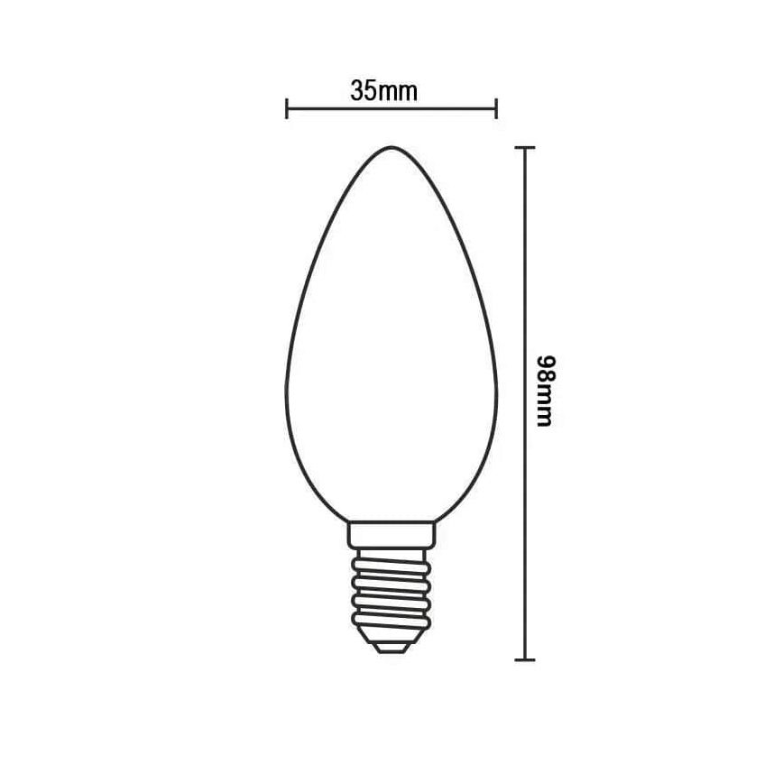LED Spuldze WHITE FILAMENT C35 E14/4,5W/230V 3000K