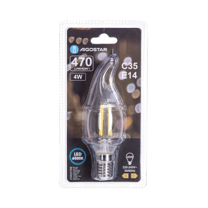 LED spuldze FILAMENT C35 E14/4W/230V 6500K - Aigostar