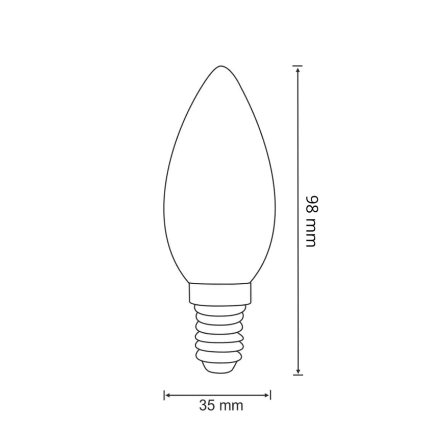 LED Spuldze FILAMENT C37 E14/2W/230V 3000K