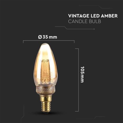 LED Spuldze FILAMENT E14/2W/230V 1800K Art Edition