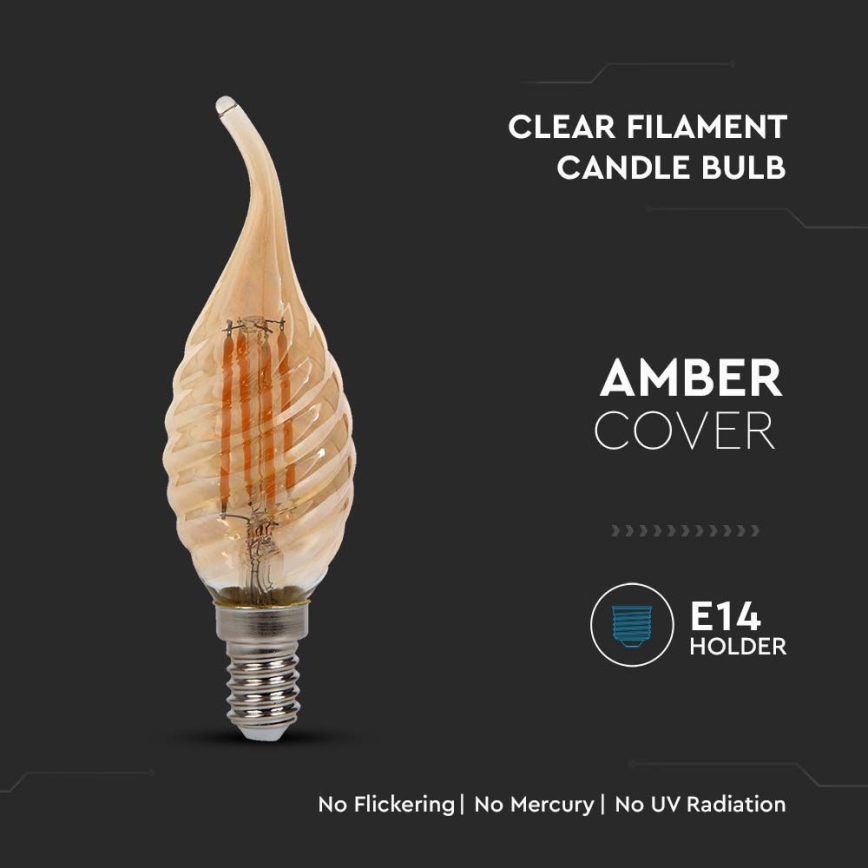 LED Spuldze FILAMENT E14/4W/230V 2200K