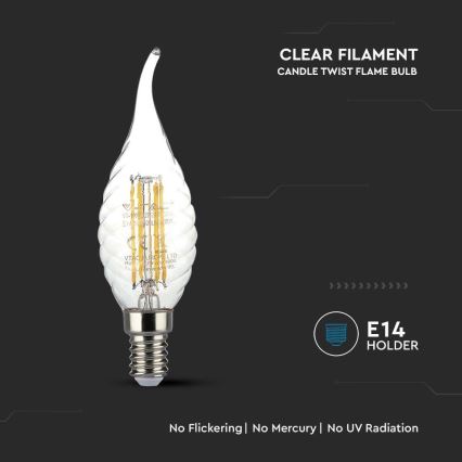 LED Spuldze FILAMENT E14/4W/230V 3000K