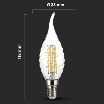 LED Spuldze FILAMENT E14/4W/230V 3000K