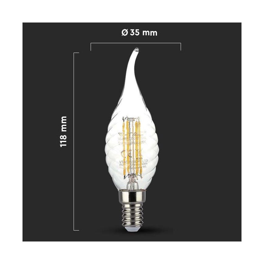 LED Spuldze FILAMENT E14/4W/230V 3000K