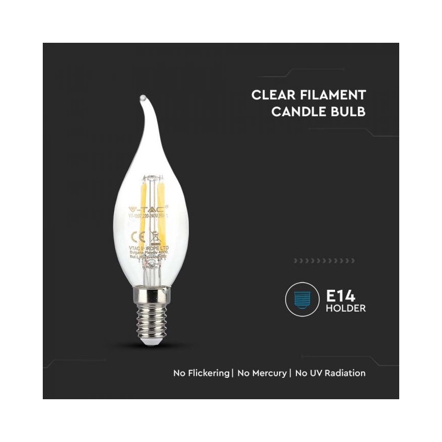 LED spuldze FILAMENT E14/4W/230V 3000K