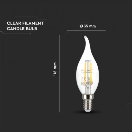 LED spuldze FILAMENT E14/4W/230V 3000K