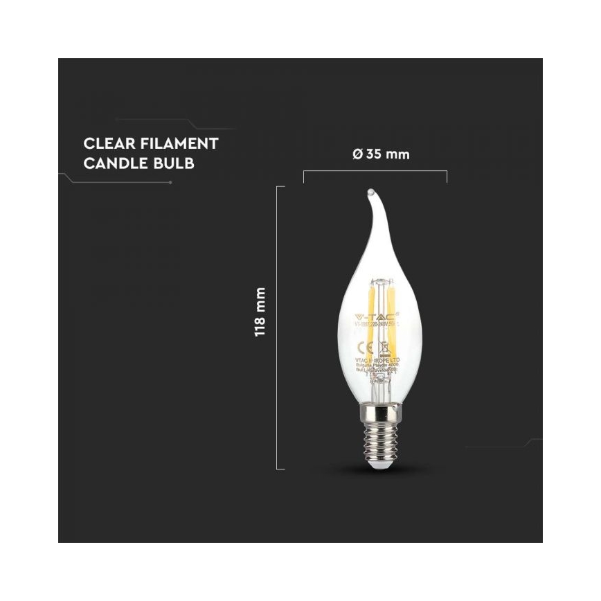 LED spuldze FILAMENT E14/4W/230V 3000K