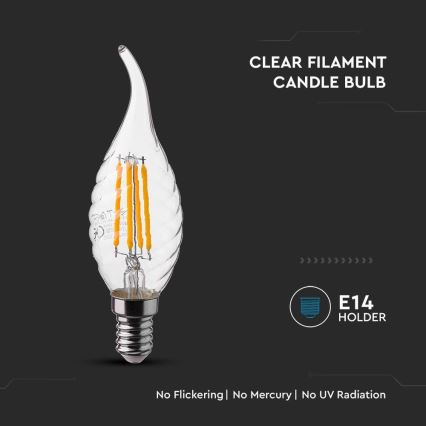 LED Spuldze FILAMENT E14/4W/230V 4000K