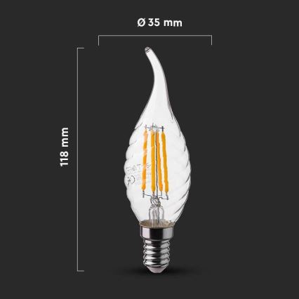 LED Spuldze FILAMENT E14/4W/230V 4000K