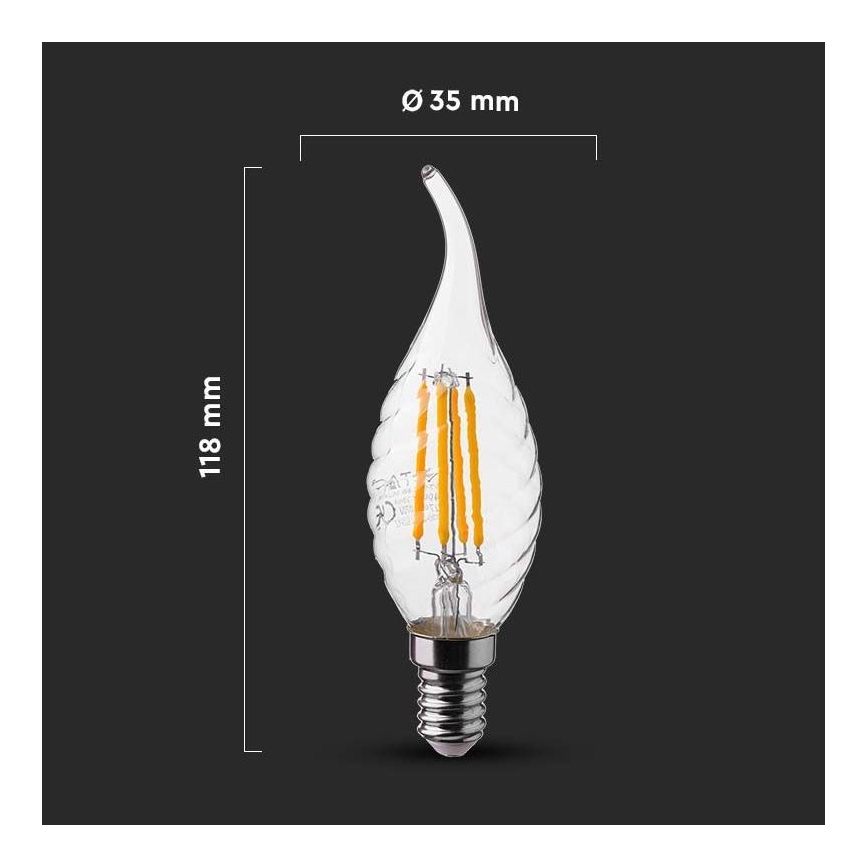 LED Spuldze FILAMENT E14/4W/230V 4000K