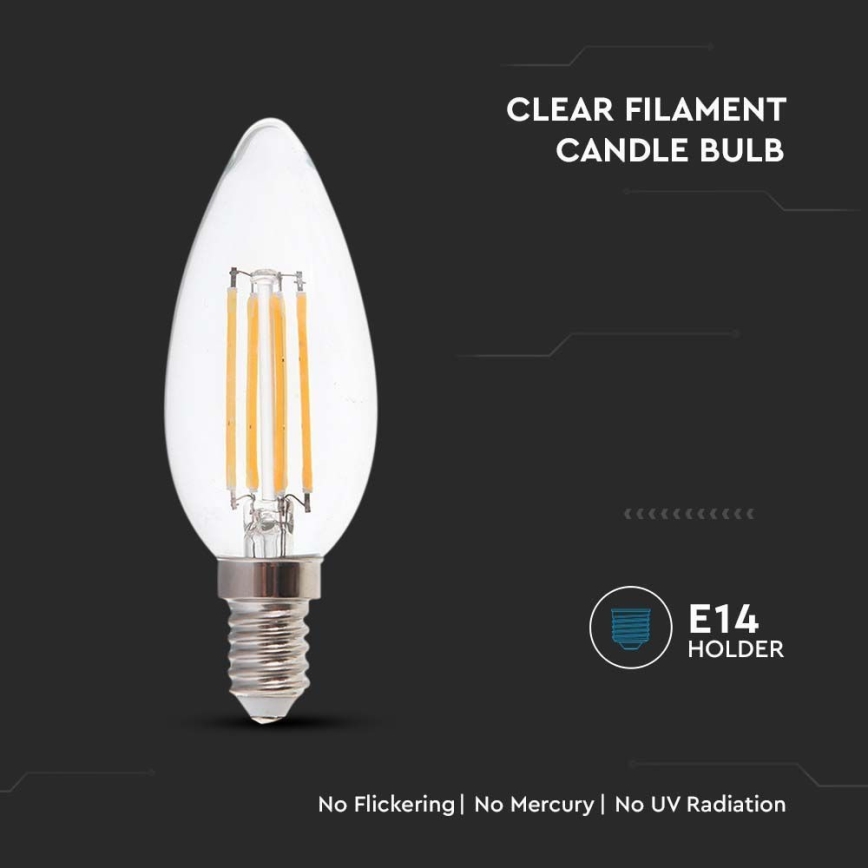 LED Spuldze FILAMENT E14/4W/230V 6500K