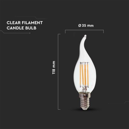 LED Spuldze FILAMENT E14/4W/230V 6500K