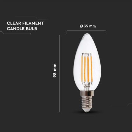 LED Spuldze FILAMENT E14/5,5W/230V 3000K