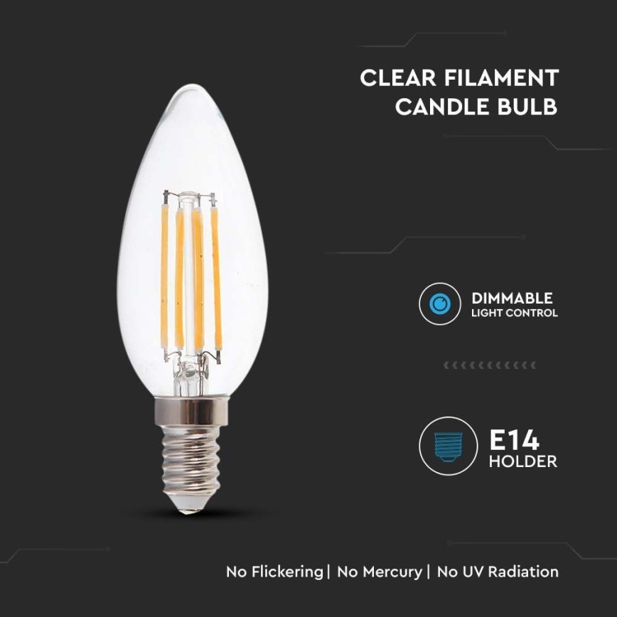 LED Spuldze FILAMENT E14/5,5W/230V 4000K