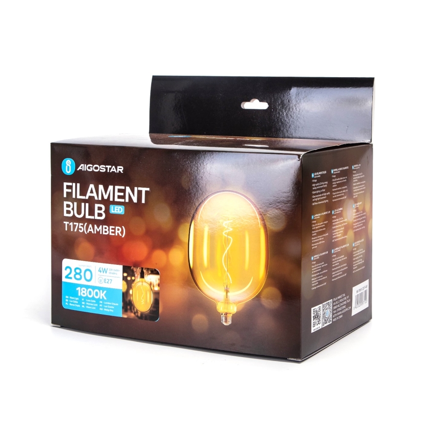 LED Spuldze FILAMENT E27/4W/230V 1800K - Aigostar