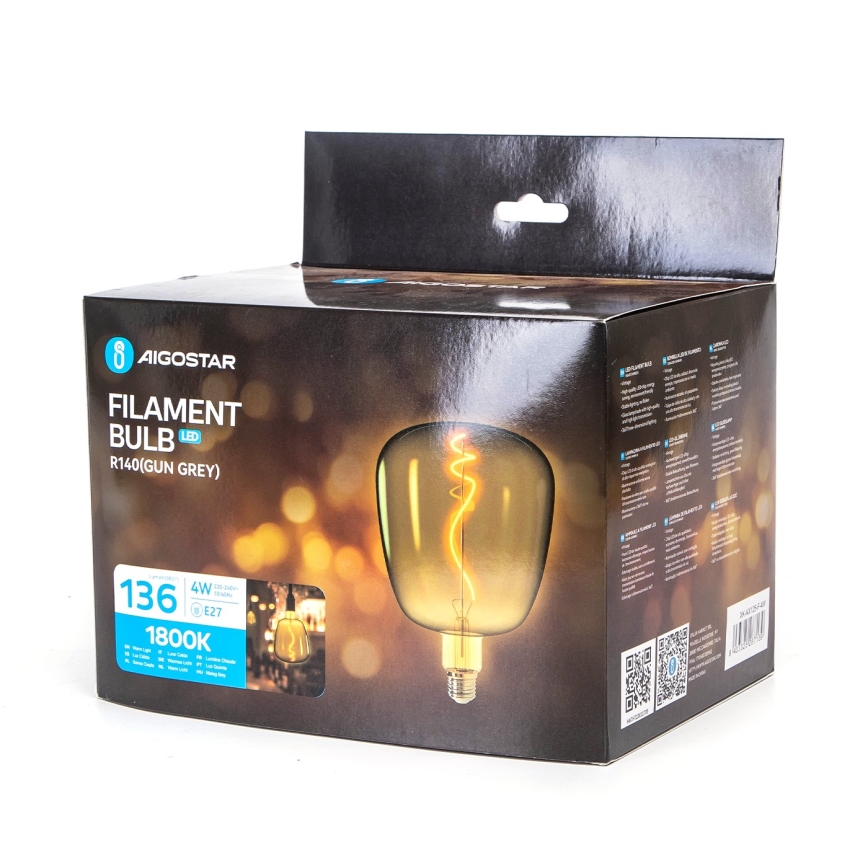 LED Spuldze FILAMENT E27/4W/230V 1800K - Aigostar