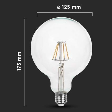 LED Spuldze FILAMENT G125 E27/10W/230V 4000K