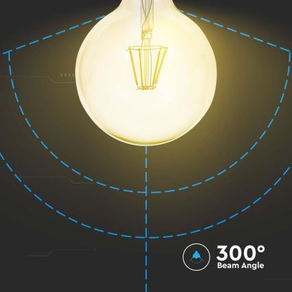 LED Spuldze FILAMENT G125 E27/12W/230V 2200K