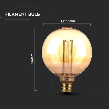 LED Spuldze FILAMENT G125 E27/4W/230V 1800K Art Edition