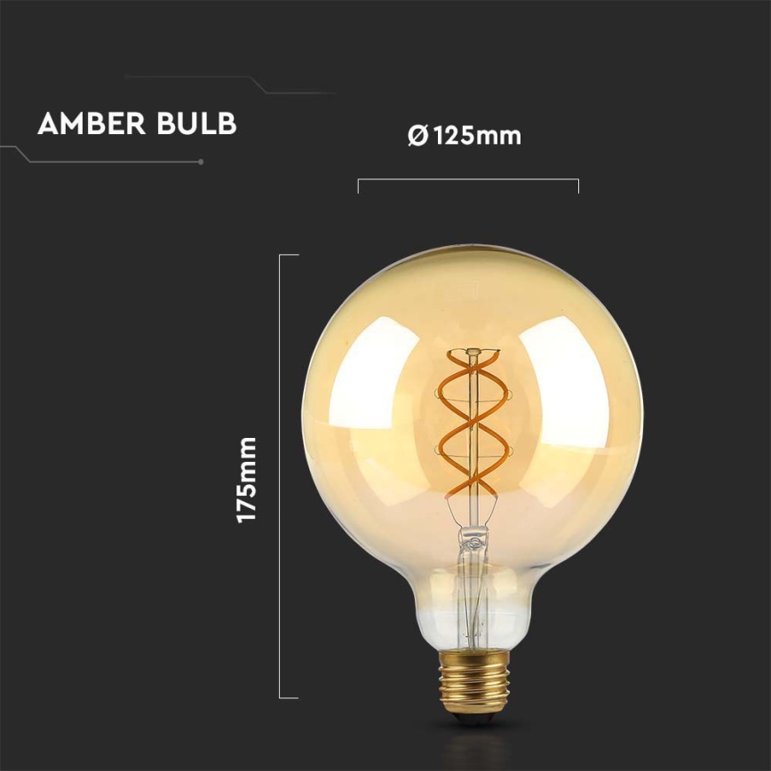 LED Spuldze FILAMENT G125 E27/5W/230V 1800K